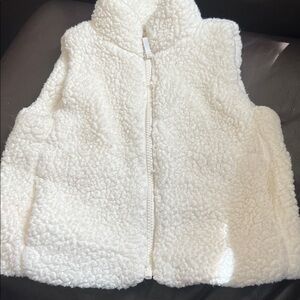 Crewcuts White Fleece  Vest with Zip